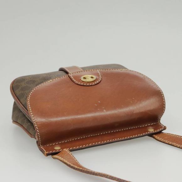 CELINE Macadam Canvas Shoulder Bag PVC Leather Brown Gold Auth 100176 - Picture 15 of 16